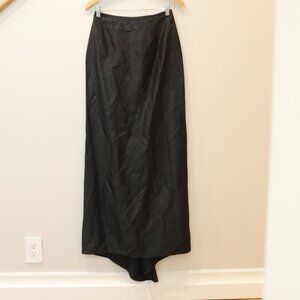 VINTAGE JESSICA MCCLINTOCK tafetta maxi skirt black straight train 4 fairy event